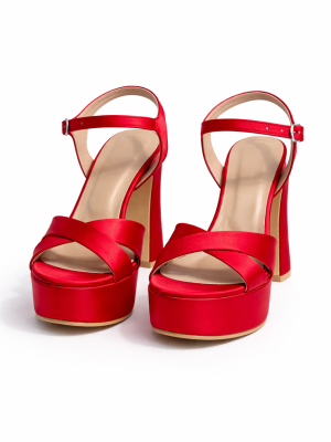 Kadın Platform Topuklu Ayakkabı Ivy Kırmızı