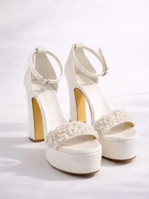Alternative view of Kadın Platform Topuklu Ayakkabı Manu İnci Beyazı