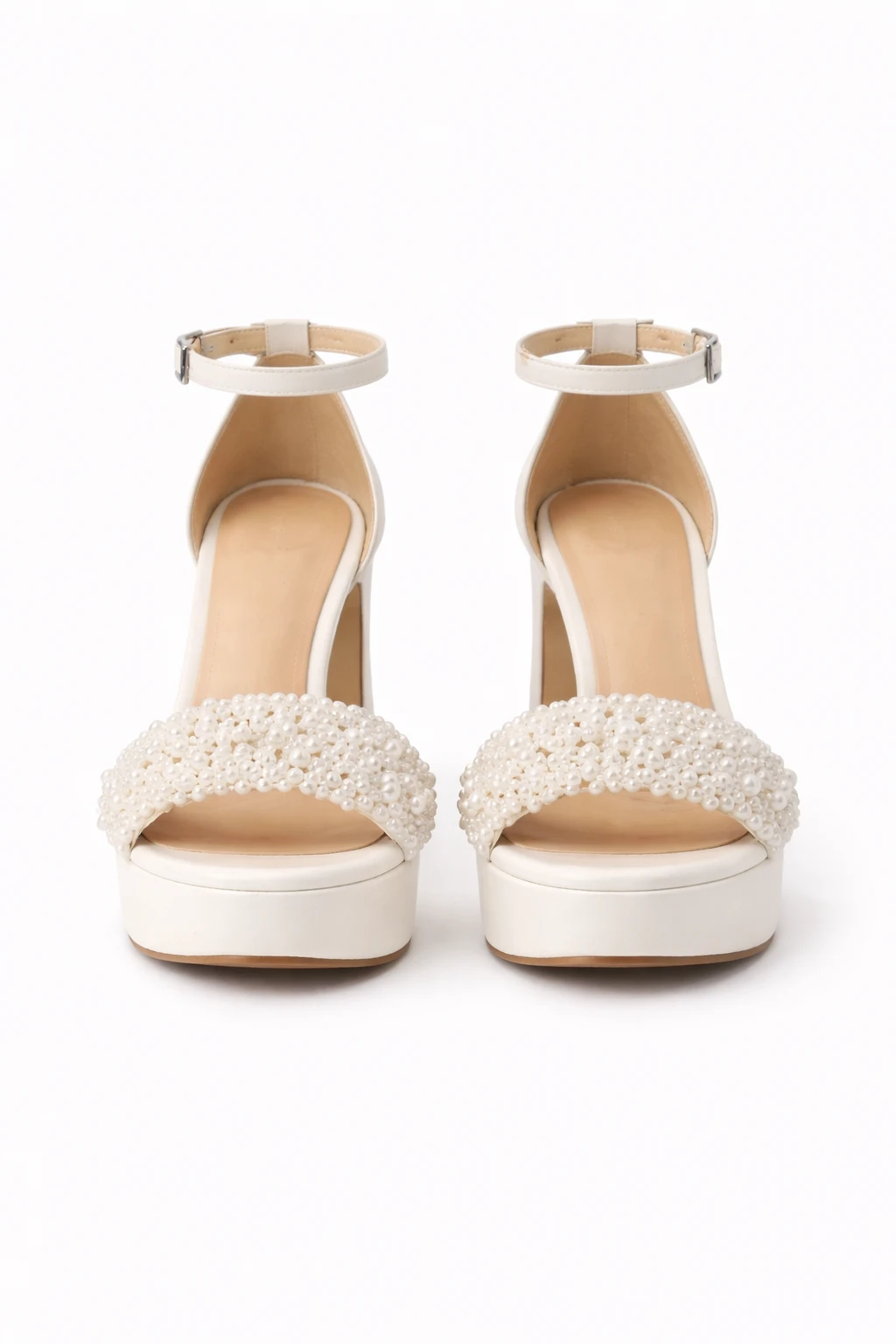 Kadın Platform Topuklu Ayakkabı Manu İnci Beyazı - Görsel 4