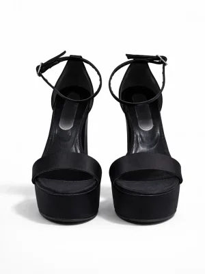 Alternative view of Kadın Platform Topuklu Ayakkabı Liora Siyah Saten