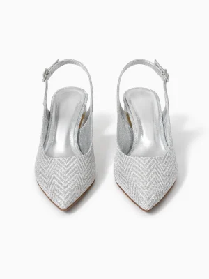 Alternative view of Kadın Stiletto Sivri Burun Topuklu Ayakkabı Meloni Gümüş