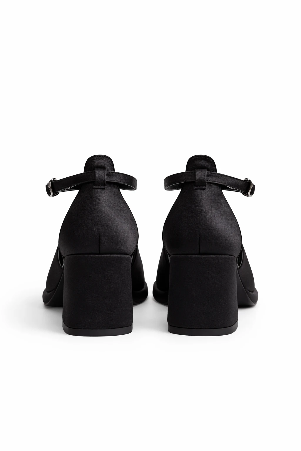 Kadın Mary Jane Topuklu Ayakkabı Daisy Siyah Saten - Görsel 2