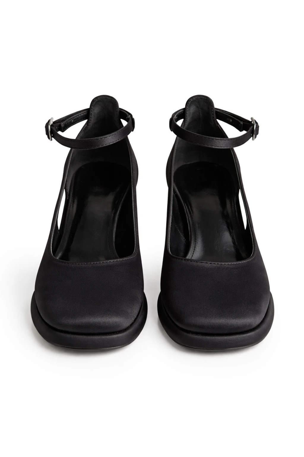 Kadın Mary Jane Topuklu Ayakkabı Daisy Siyah Saten - Görsel 4