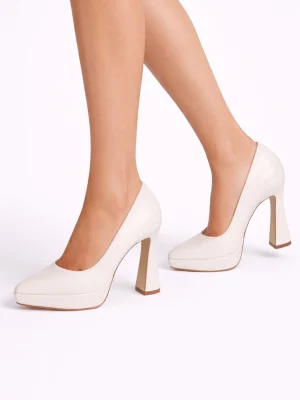 Kadın Platform Topuklu Ayakkabı Avela İnci Beyazı