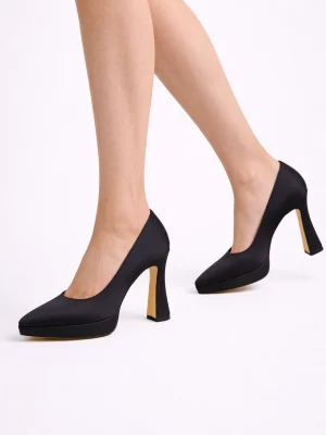 Alternative view of Kadın Platform Topuklu Ayakkabı Avela Siyah Saten