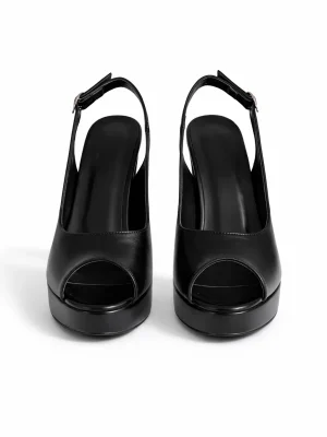 Kadın Platform Topuklu Ayakkabı Marva Siyah