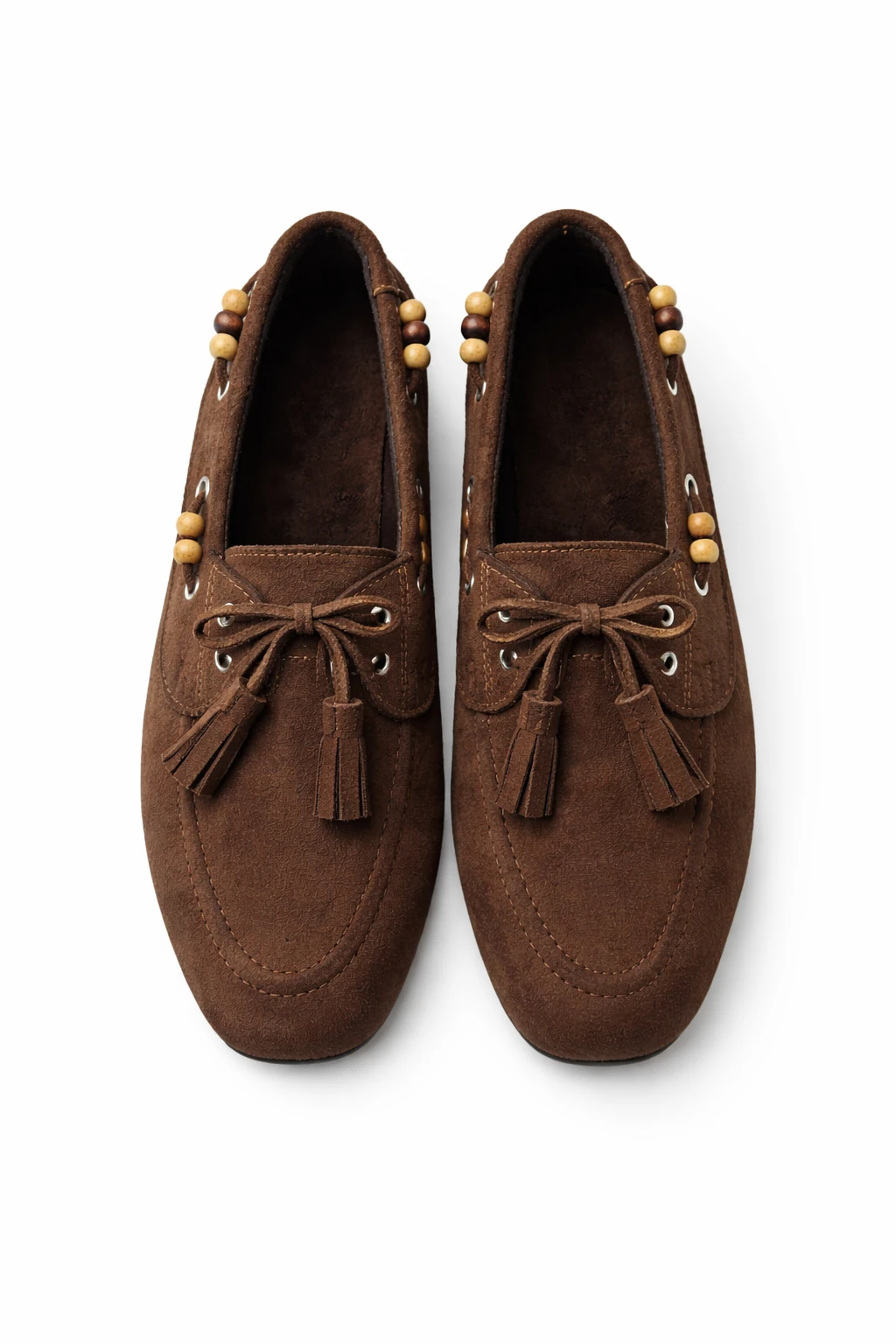 Kadın Babet Ayakkabı Avessa Püsküllü Acı Kahve Süet