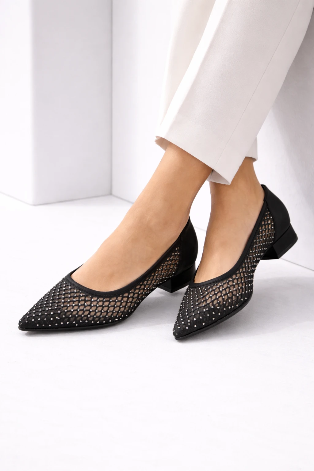 Kadın Babet Tül Stella Taşlı Siyah