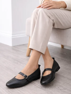 Kadın Babet Ayakkabı Alora Siyah Hakiki Deri