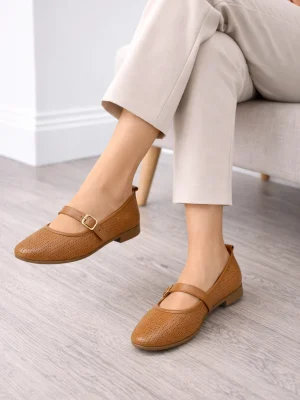 Kadın Babet Ayakkabı Alora Taba Hakiki Deri