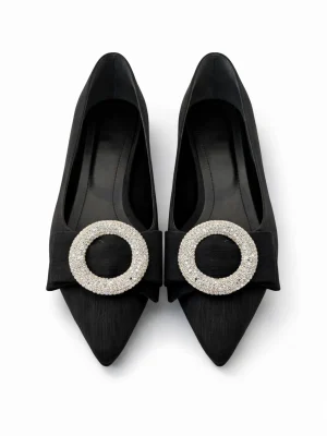 Alternative view of Kadın Babet Ayakkabı Tokalı Cielo Siyah İpek Saten