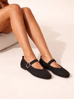 Kadın Babet Ayakkabı Triko Alina Siyah