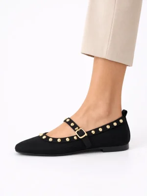 Kadın Babet Ayakkabı Zımbalı Nova Siyah