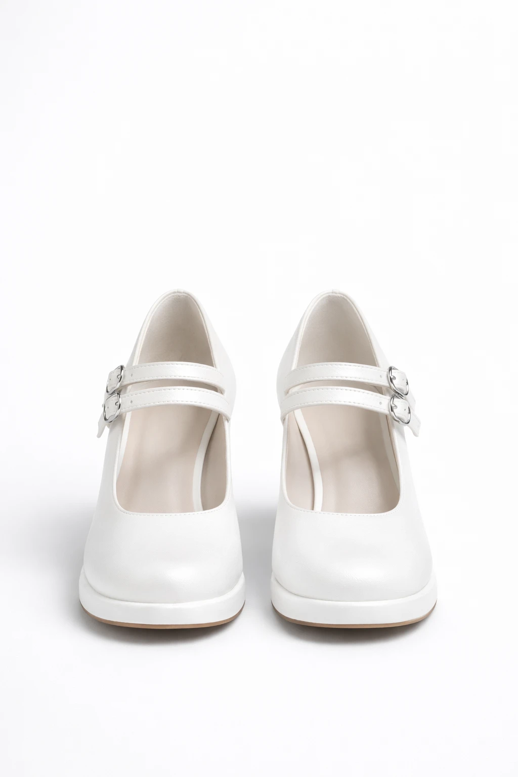 Kadın Mary Jane Topuklu Ayakkabı Sailor İnci Beyazı Saten - Görsel 3
