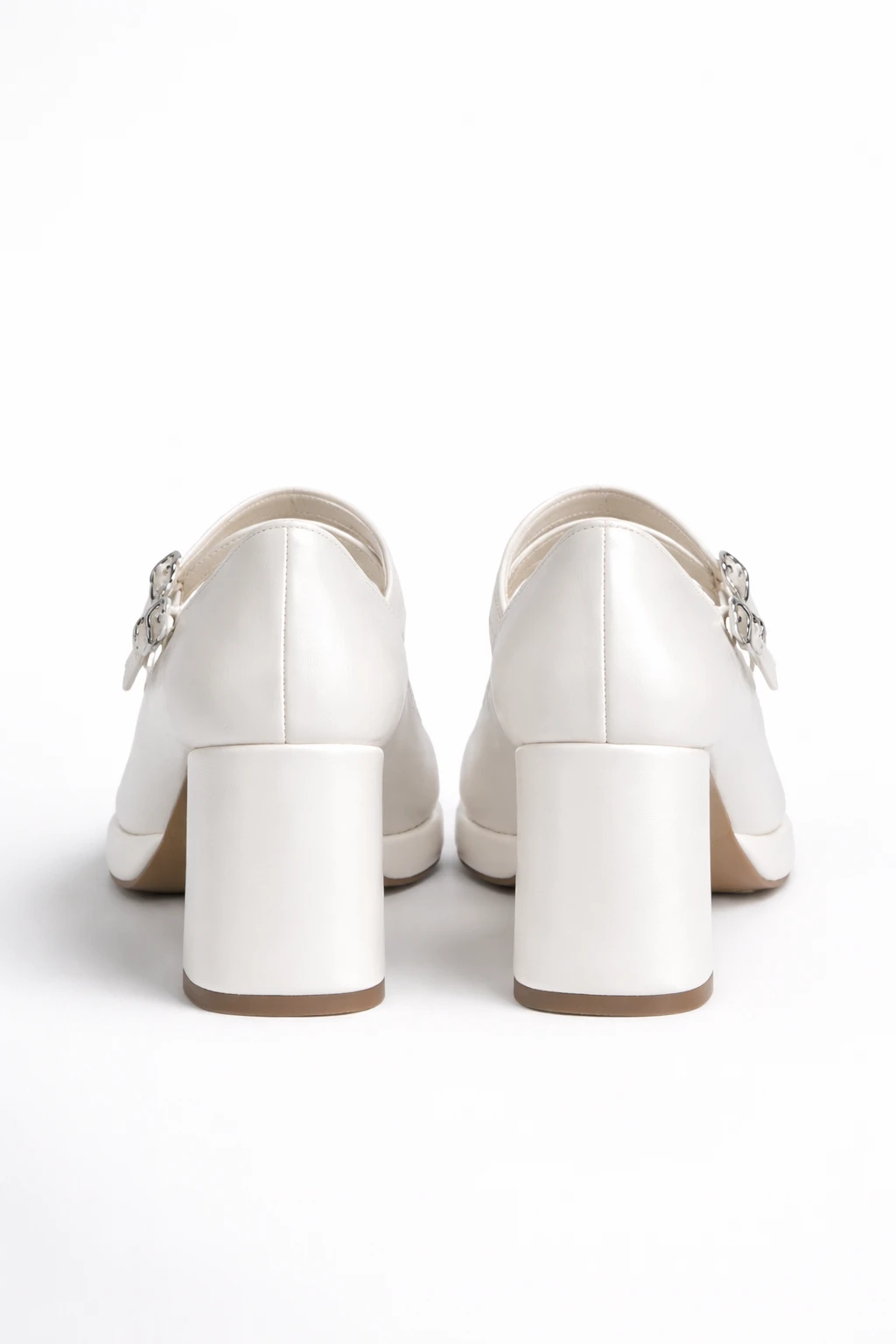 Kadın Mary Jane Topuklu Ayakkabı Sailor İnci Beyazı Saten - Görsel 4
