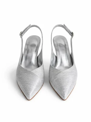 Kadın Stiletto Sivri Burun Topuklu Ayakkabı Cornel Gümüş