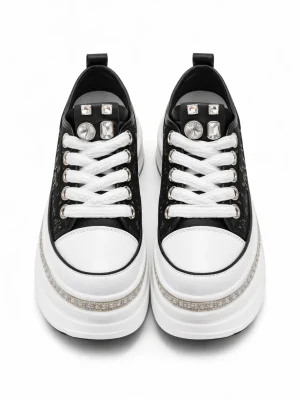 Alternative view of Kadın Spor Ayakkabı Guja Siyah Dantel Taşlı