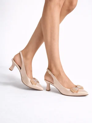 Alternative view of Kadın Stiletto Sivri Burun Topuklu Ayakkabı Braid Ten Rengi