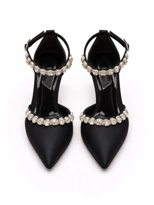 Kadın Stiletto Sivri Burun Topuklu Ayakkabı Tinker Siyah