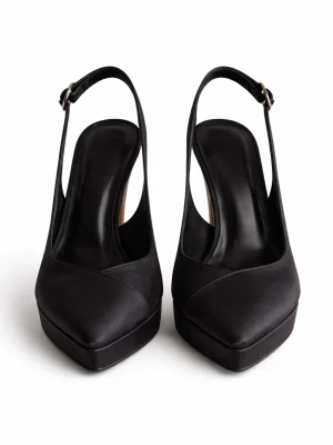 Alternative view of Kadın Stiletto Sivri Burun Topuklu Ayakkabı Cornel Siyah Saten