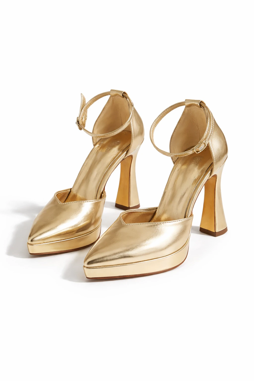 Kadın Platform Topuklu Sivri Burun Ayakkabı Lizbon Dore - Görsel 3