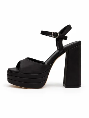 Alternative view of Platform Topuklu Siyah Saten