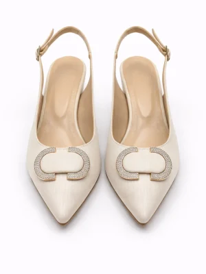 Alternative view of Kadın Stiletto Sivri Burun Topuklu Ayakkabı Glamour Krem