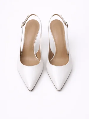Kadın Stiletto Sivri Burun Topuklu Ayakkabı Diana Beyaz