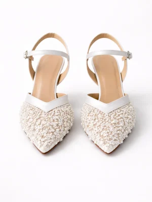 Kadın Stiletto Sivri Burun Topuklu Ayakkabı Sara Beyaz