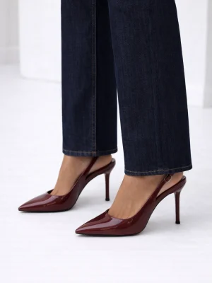 Kadın Stiletto Sivri Burun Topuklu Ayakkabı Diana Bordo