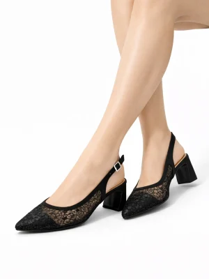 Kadın Sivri Burun Topuklu Ayakkabı Moera Siyah