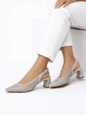 Kadın Sivri Burun Topuklu Ayakkabı Aria Gümüş