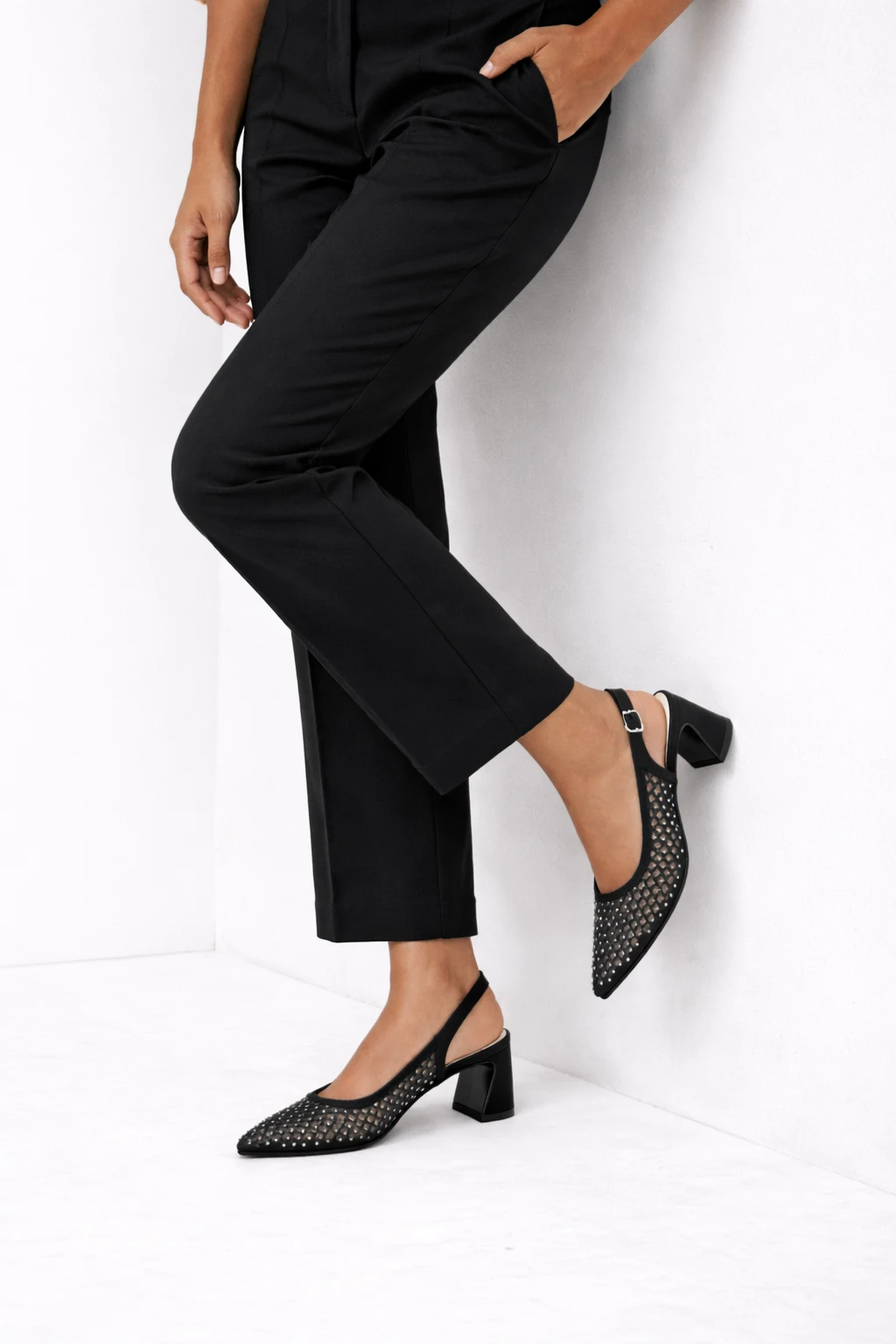 Kadın Sivri Burun Topuklu Ayakkabı Aria Siyah - Görsel 5