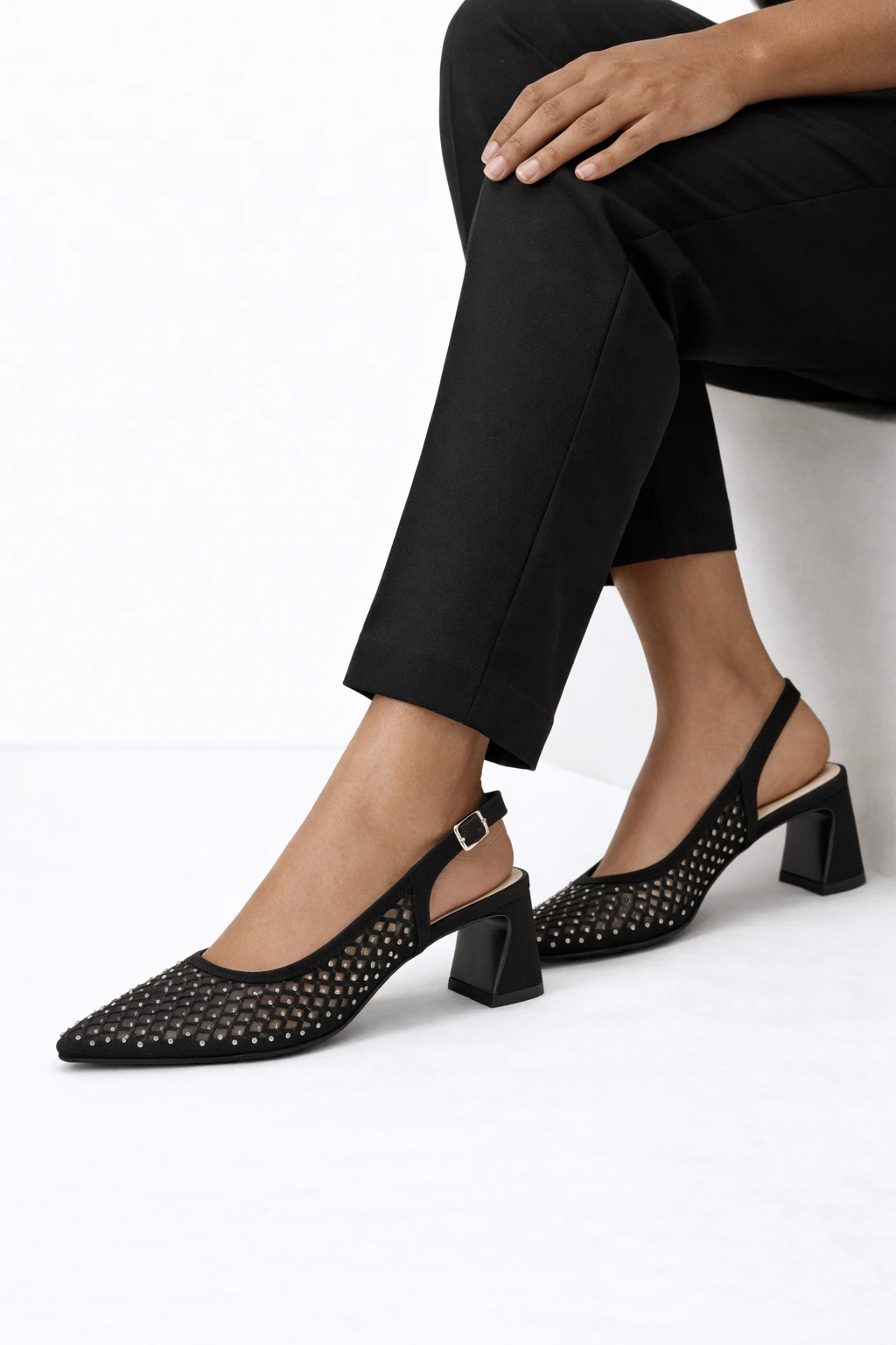 Kadın Sivri Burun Topuklu Ayakkabı Aria Siyah - Görsel 2