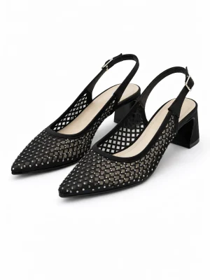 Kadın Sivri Burun Topuklu Ayakkabı Aria Siyah