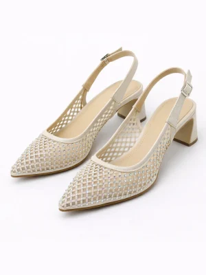 Kadın Sivri Burun Topuklu Ayakkabı Aria Ten Rengi