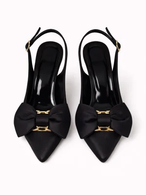 Kadın Stiletto Sivri Burun Topuklu Ayakkabı Flora Siyah