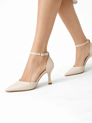 Kadın Stiletto Sivri Burun Topuklu Ayakkabı Monica Ten Rengi