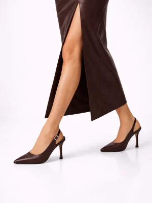 Kadın Stiletto Sivri Burun Topuklu Ayakkabı Dolce Acı Kahve