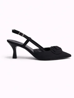 Alternative view of Kadın Stiletto Sivri Burun Topuklu Ayakkabı Rosa Siyah