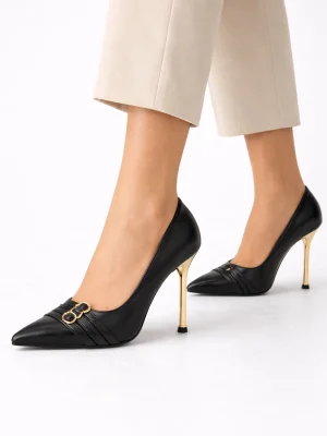 Kadın Stiletto Sivri Burun Topuklu Ayakkabı Libora Siyah