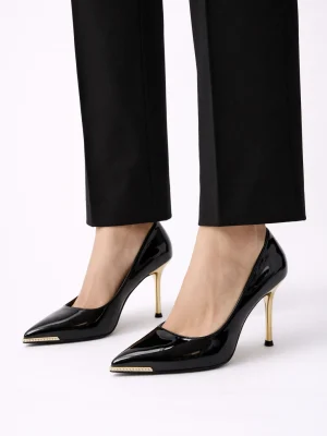 Alternative view of Kadın Stiletto Sivri Burun Topuklu Ayakkabı Phanton Siyah Rugan