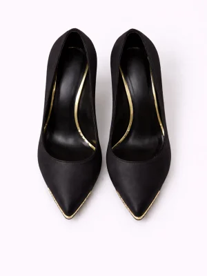 Alternative view of Kadın Stiletto Sivri Burun Topuklu Ayakkabı Phanton Siyah Saten