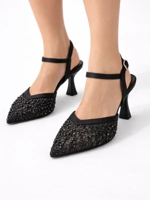 Kadın Stiletto Sivri Burun Topuklu Ayakkabı Sara Siyah