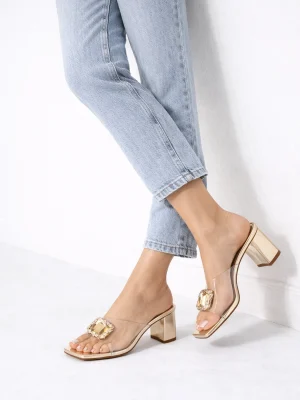 Kadın Terlik Raquel Taşlı Şeffaf Dore