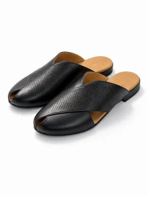 Kadın Terlik Daria Hakiki Deri Siyah