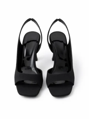 Kadın Küt Burun Topuklu Ayakkabı Noya Siyah Kumaş