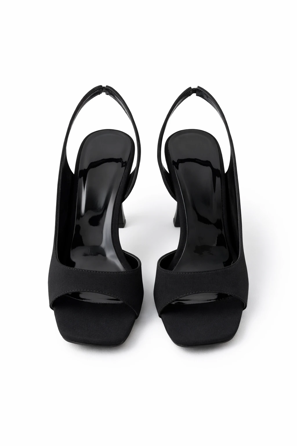 Kadın Küt Burun Topuklu Ayakkabı Noya Siyah Kumaş - Görsel 3