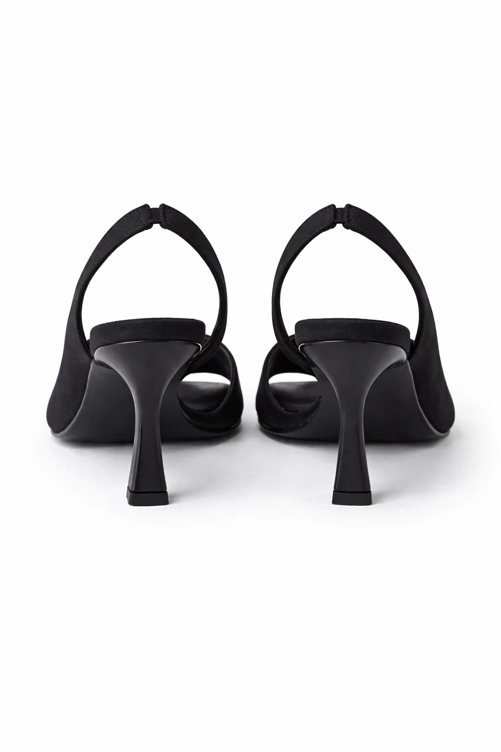 Kadın Küt Burun Topuklu Ayakkabı Noya Siyah Kumaş - Görsel 5