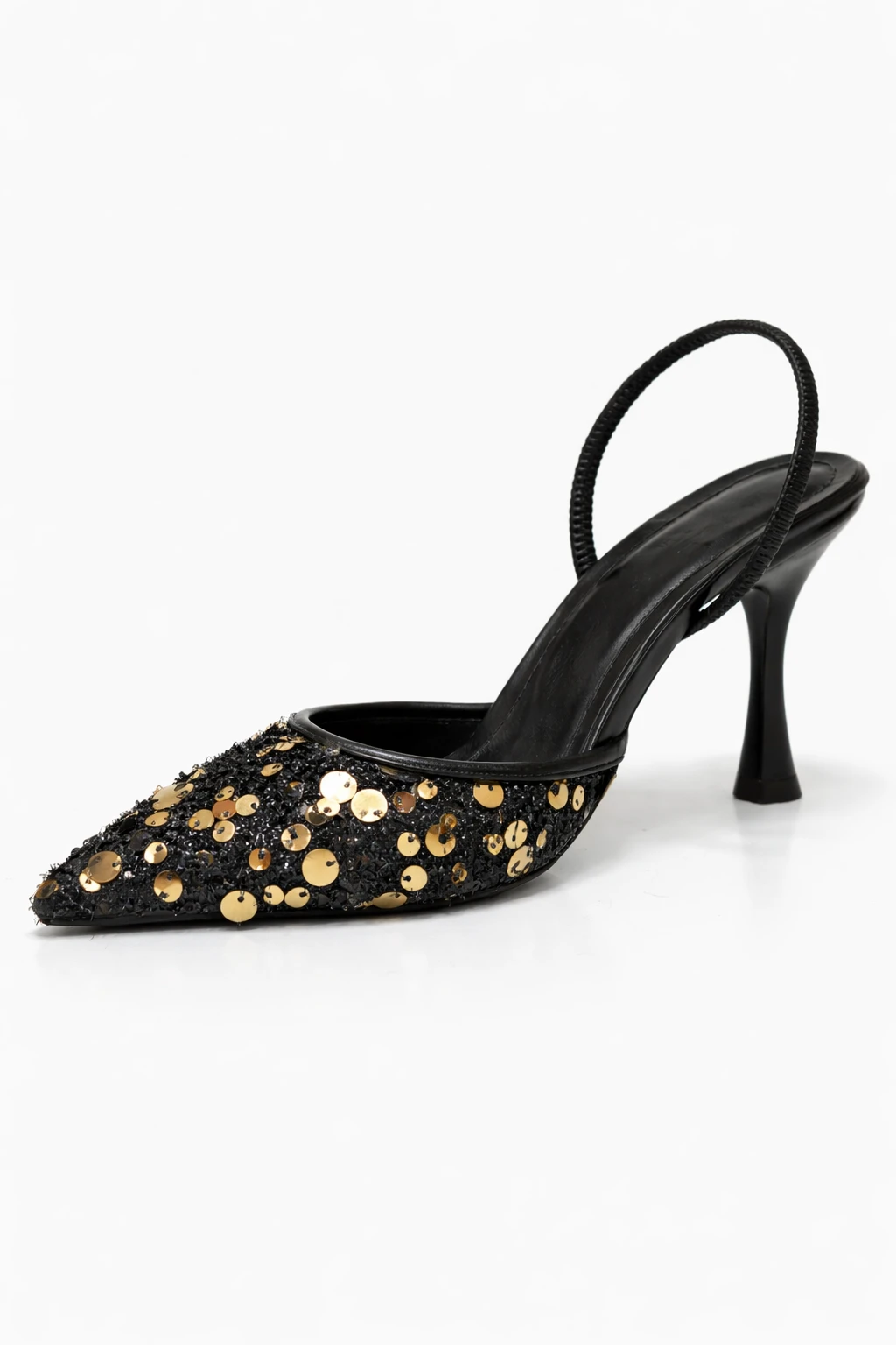 Kadın Stiletto Sivri Burun Topuklu Ayakkabı Sequin Payetli - Görsel 4